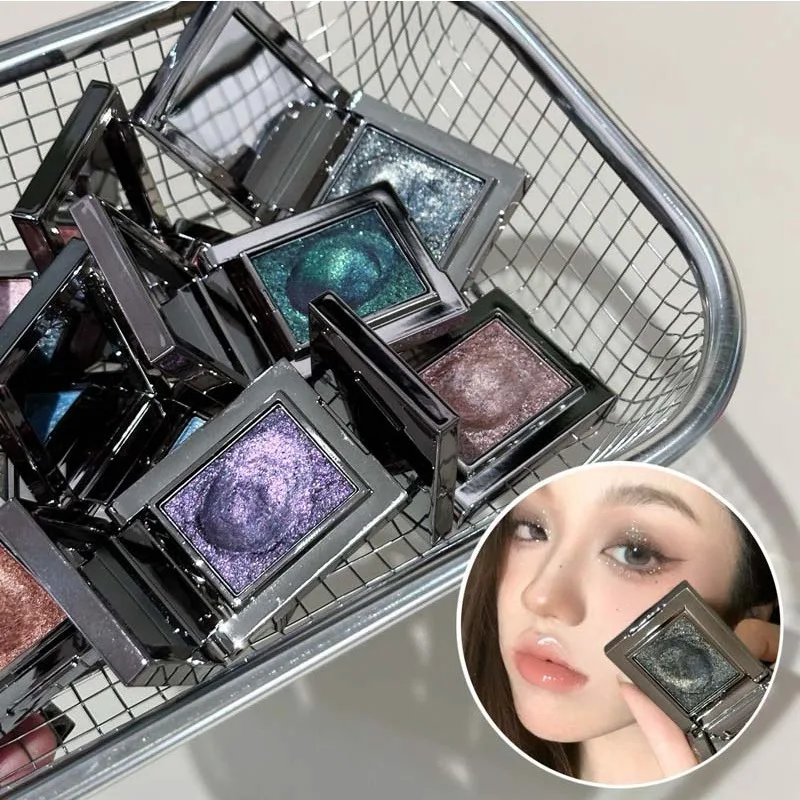 Diamond Monochrome Highlighter Eyeshadow Palette Chameleon Metallic Green Brighten Eye Shadow Fine Flash Eye Makeup Cosmetic - Image 6