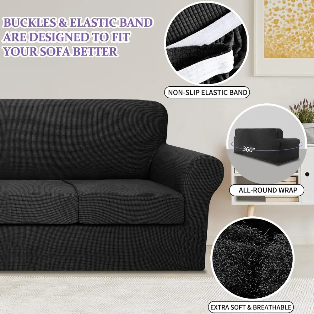 Stretch Jacquard Sofa Slipcovers Elastic Spandex Sofa Cover Couch Covers for Living Room Seat Cushion Couch Furniture Protector - Image 2