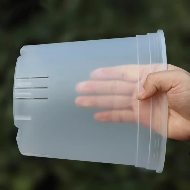 Clear Nursery Plant Pots Garden Seedling Planter Flowerpot Transparent Orchid Pot with Drainage Holes Garden Flower Pot - Image 5