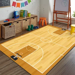 Kids Sports Theme Carpet Mat Rug Football Basketball Play Mat Educational Children Room Home Decoration Green Yellow Floor Mat