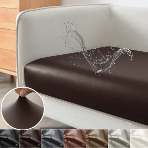 PU Leather Waterproof Sofa Seat Cushion Cover Elastic Chair Settee Seats Furniture Protector For Home Living Room Pets Kids