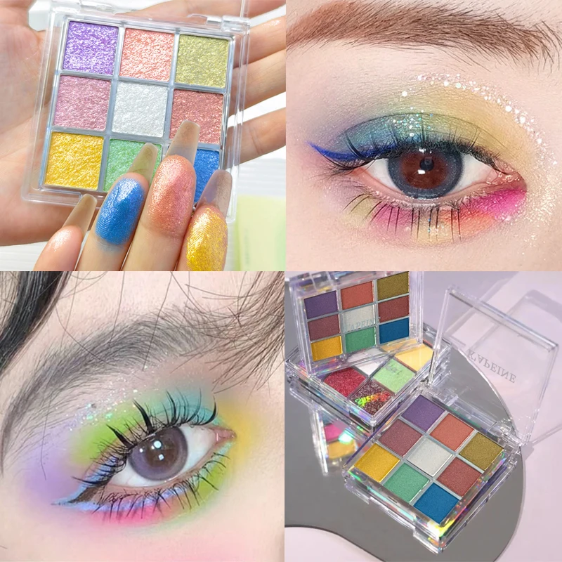 9-Color Chameleon Eyeshadow Makeup Palette Multi-Chrome Fluorescent Metallic Shiny Eye Shadow Easy-To-Apply Highgloss Powder - Image 4