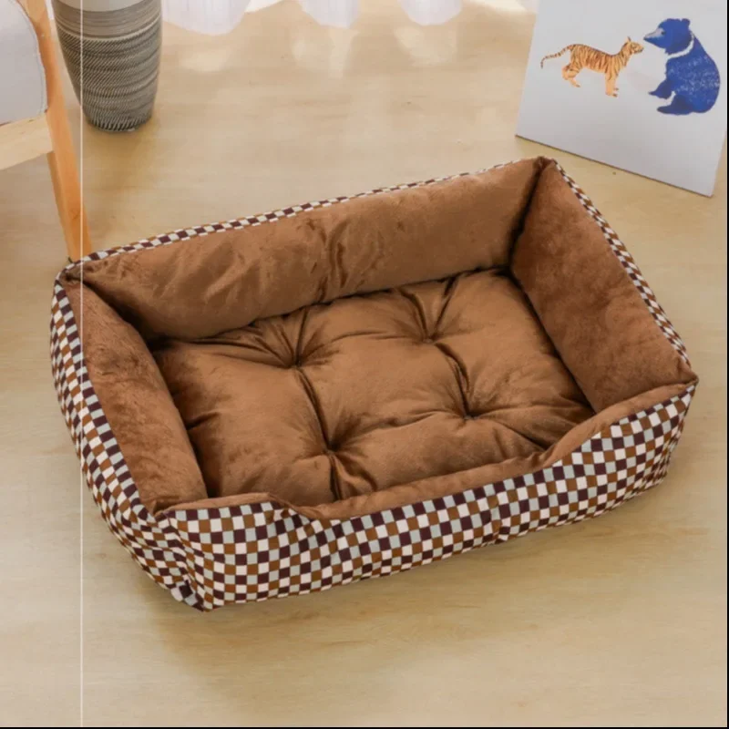 Square Dogs Bed, Dog Pet Accessories, Plush Calming Sofa Bed Soft Cushion for Little Small & Medium Cats Dogs - Image 4