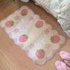 VIKAMA Ins Sweet Strawberry Carpet Bedroom Bedside Carpet Plush Skin-Friendly Carpet Living Room Carpet Home Decoration