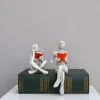 1Pc, Reading Paper Pulp Woman Thinker Statue Decoration, Creative Art Design Modern Home Office Bookshelf Tv Cabinet Accessories Desk Decoration Gifts