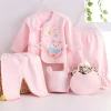 5 Pcs/set Newborn Baby 0-3 Month Clothing Set Babies T-Shirt Pants Hat Boy Girl Clothes Cotton Set