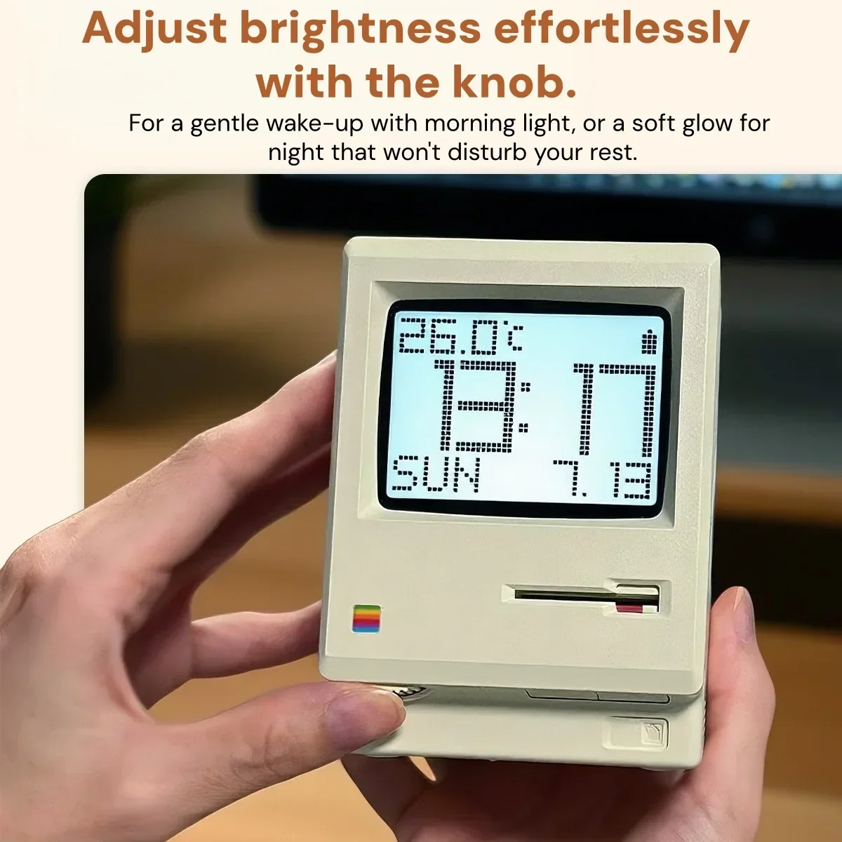 Retro Maclock Alarm Clock Creativity A Classic Student Desktop Ornament with A Digital Clock Design Keyboard Accessories Gift - Image 6