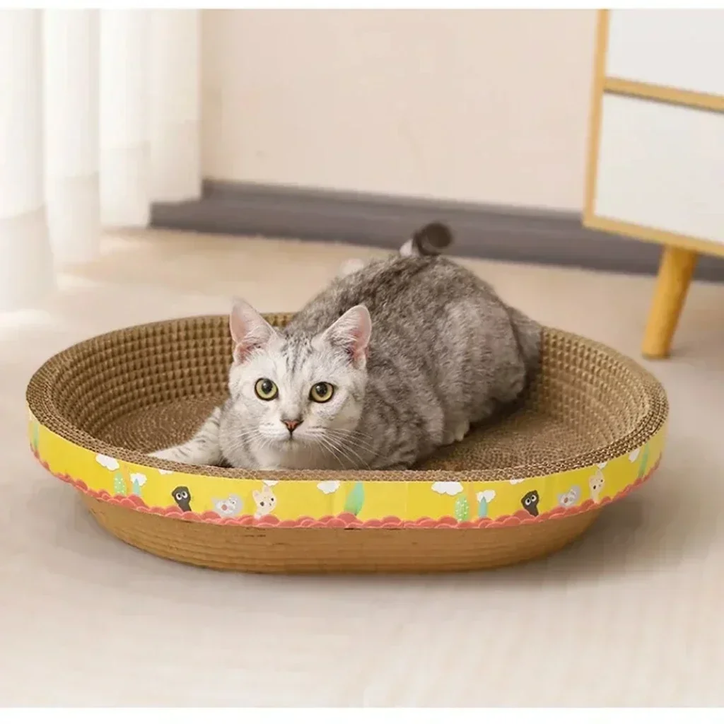 Cat Scratching Board Protect Furniture Grinding Claw Toys Oval Corrugated Paper Wear-resistant Cat Nest Cat Accessories - Image 3