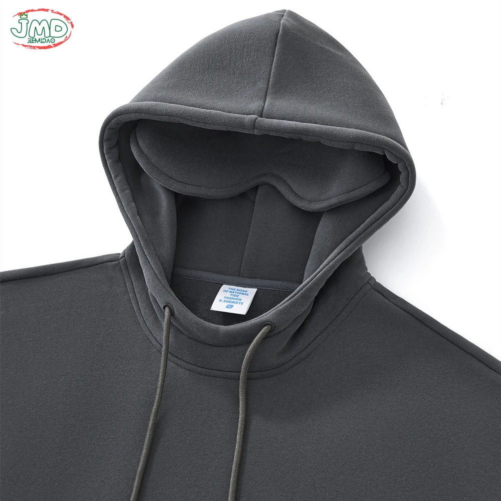 JMD Fashion Winter 350gsm Solid Fleece Hoodies For Men Unisex Warm Eye Mask Design Hooded Sweatshirts Pullovers Coats QH0003 - Image 5