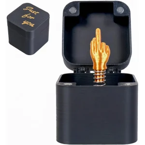 Funny Middle Finger in Box - Desk Decor Gag Gift for Halloween, Christmas & Birthday, Novelty Office Toy & Home Decoration
