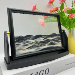Rotatable Sandscape Moving Sand Art Picture Square Glass 3D in Motion Quicksand Hourglass Creative Flowing Sand Home Decor Gifts