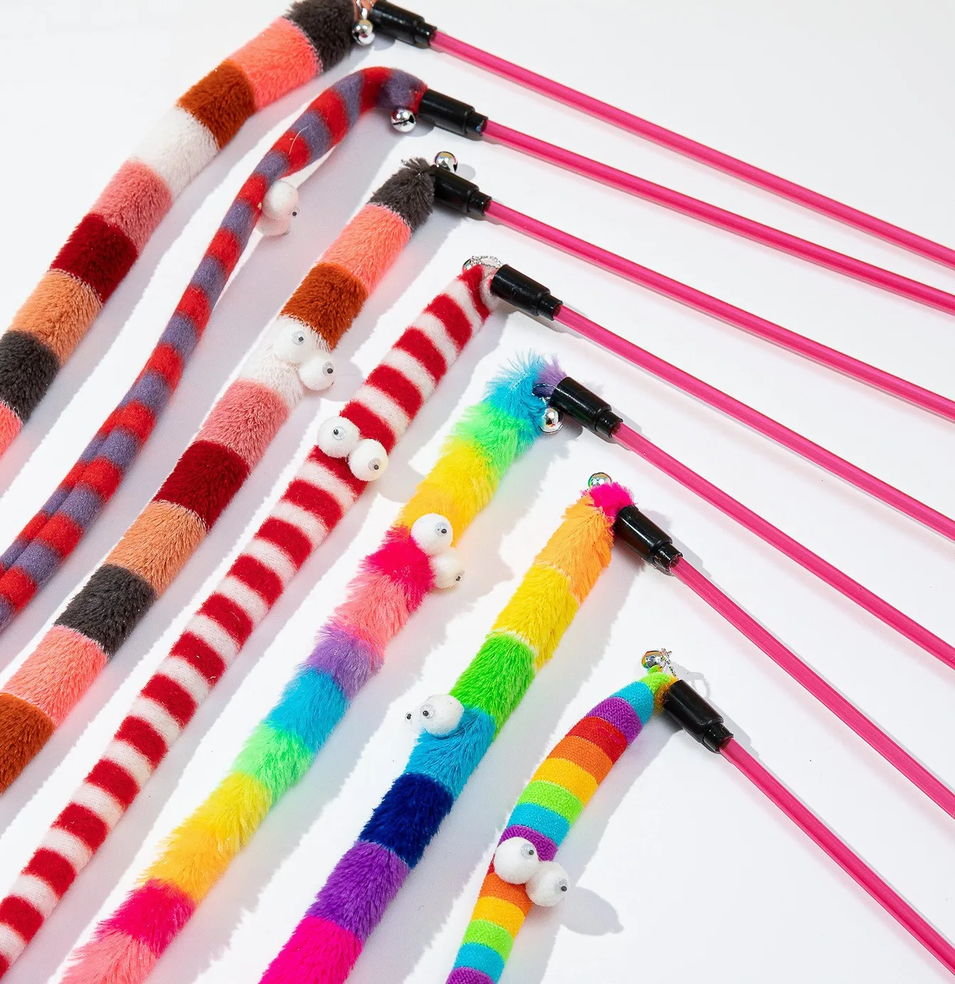 Cat Toy Caterpillar Cat Teaser Wand Cat Interactive Toys Funny Feather Colorful Rod Teaser Wand Pet Cat Supplies Cat Accessory - Image 6