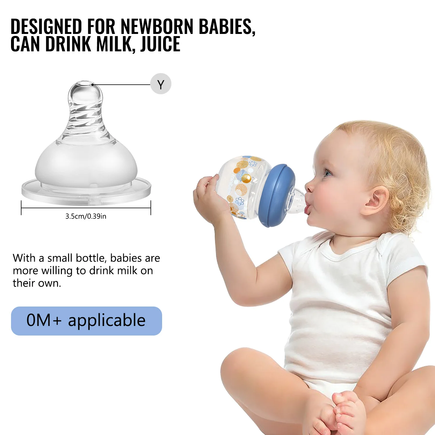 0-6 months newborn baby mini bottle, 60ml creative small windmill baby bottle, fall-proof and anti-colic PP bottle, BPA-free - Image 4