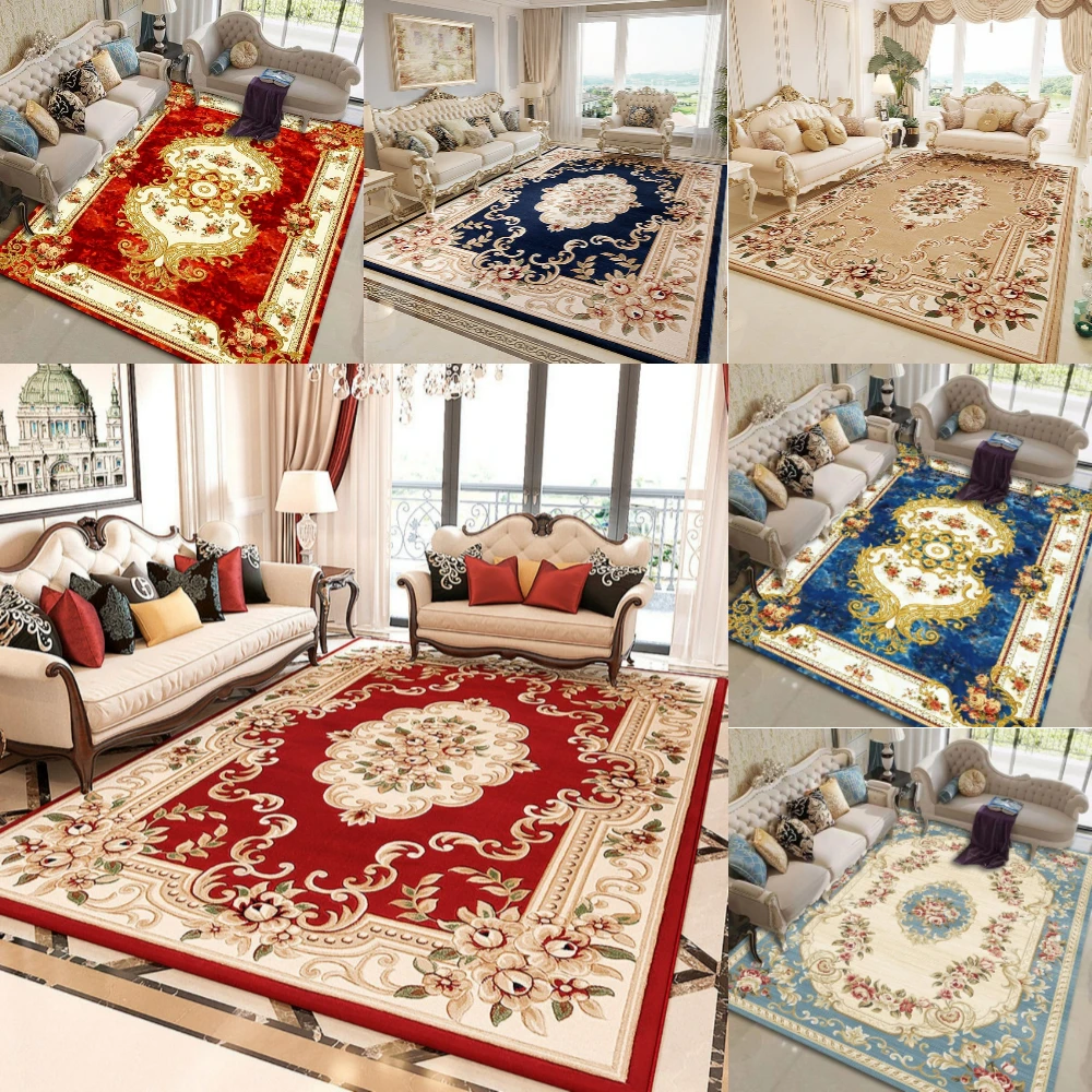 Regal Red Persian Style Carpet Luxury Living Room Decor Elegant Sofa Rug Bedroom Bedside Rug Lounge Floor Mat Kitchen Mat Gifts