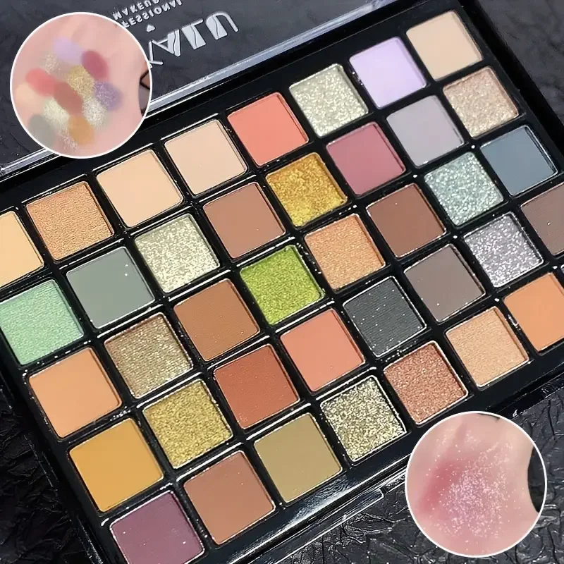 Utopia 40-color eyeshadow palette,matte,shimmer and satin finishes,earthy browns,nudes and multi-toned shades,special eye makeup - Image 4