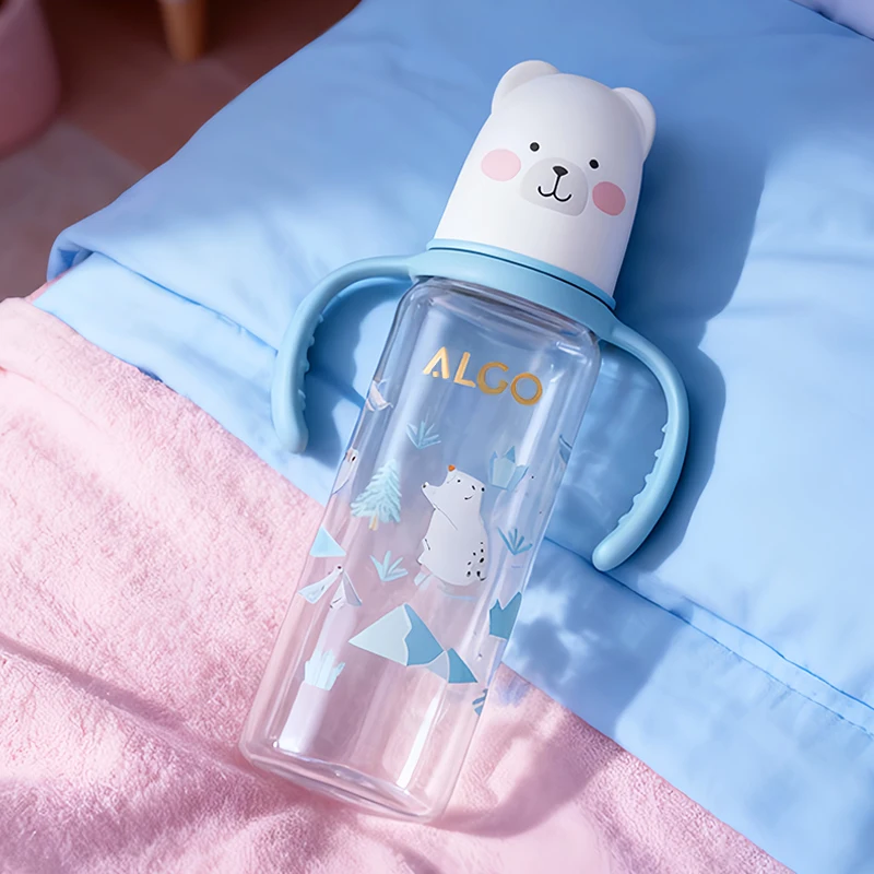 Baby bottle, 240ml Newborn PP bottle with handle, Cartoon bottle, baby feeding bottle - Image 4