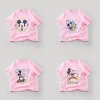 Pink Print Mickey Tees Short Sleeve Tops Baby Girls Clothing Summer Solid Color Fashion Kids Cartoon T-shirt Children's Tshirts