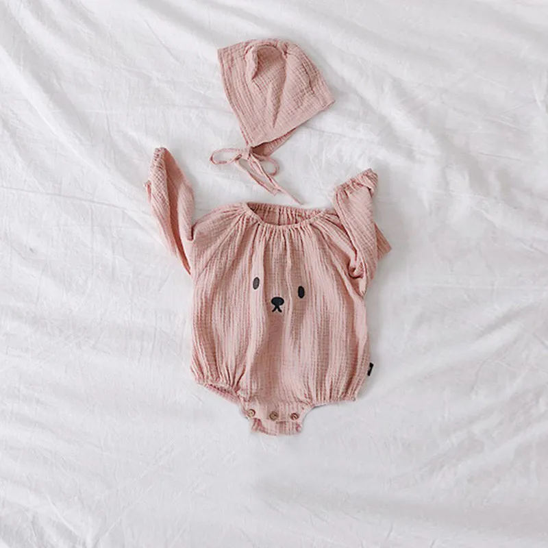 Newborn Baby Bodysuit With Hat Long Sleeve Organic Cotton Infant Girl Boy Clothing Photography Costumes Baby Girl Boy Clothes - Image 6