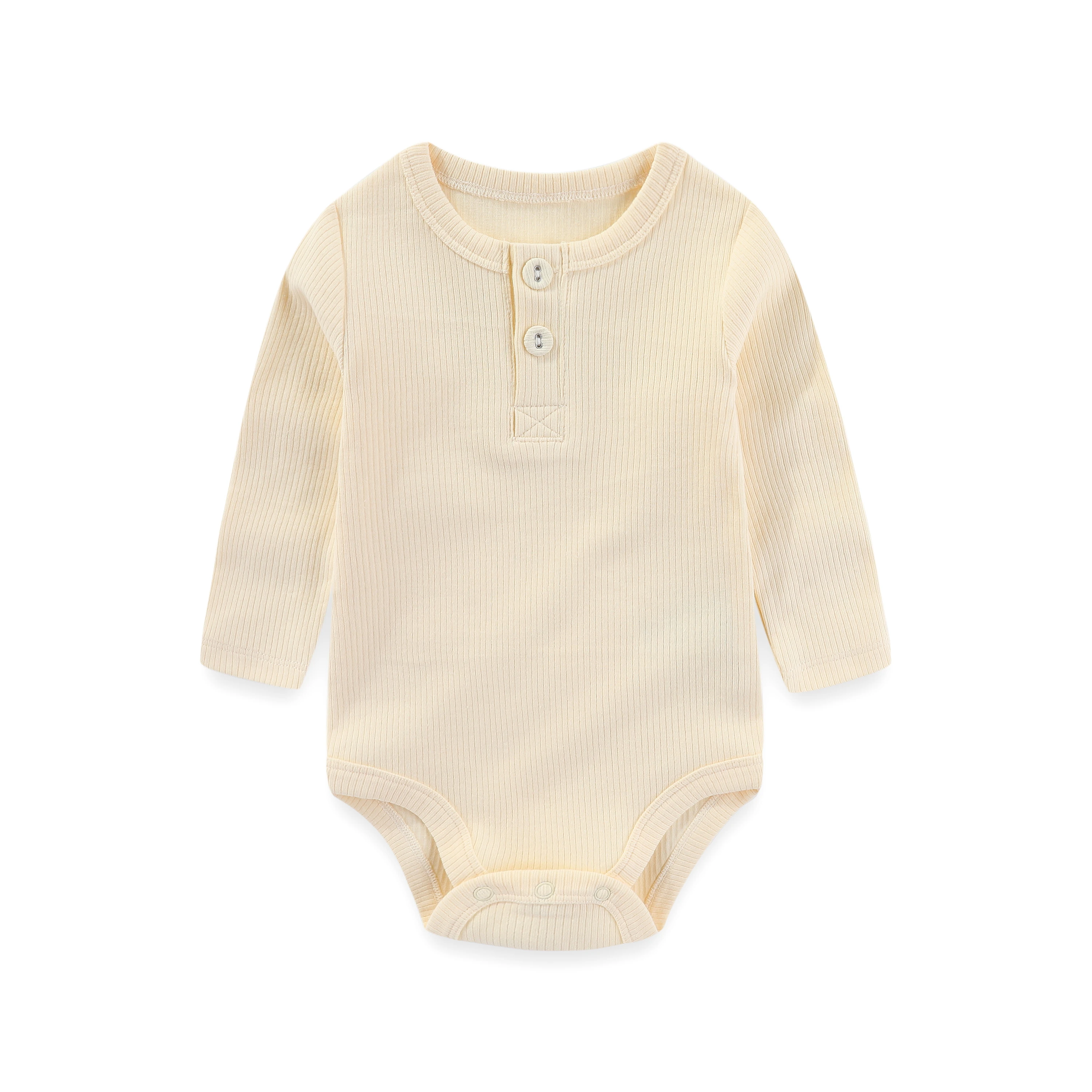 1-Piece Solid Color Unisex Baby Bodysuit Cotton Soft 0-24M Baby Onesies Long Sleeves Infant Clothes - Image 4
