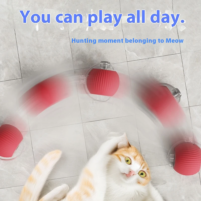 New Electric Cat Ball Toys Automatic Rolling Ball With Teaser Bird Cat Toys Pet Interactive Smart Sensor Rechargeable Cat Toys - Image 2