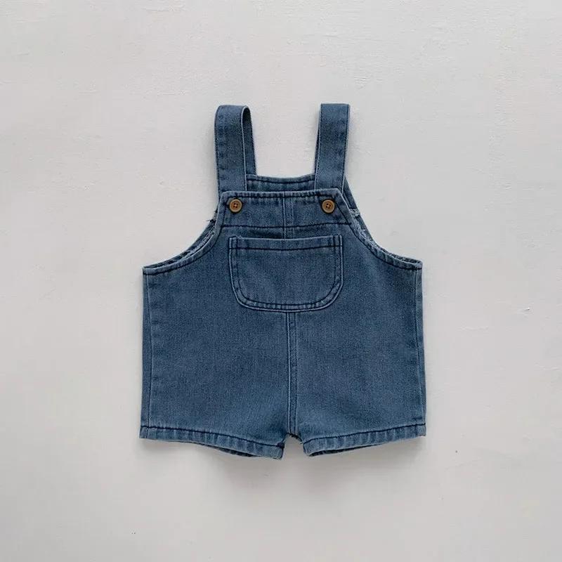 2024 Summer Baby Clothing Set Toddler Girls Clothes Suit Infant Tee and Denim Overall Boys Outfit - Image 4