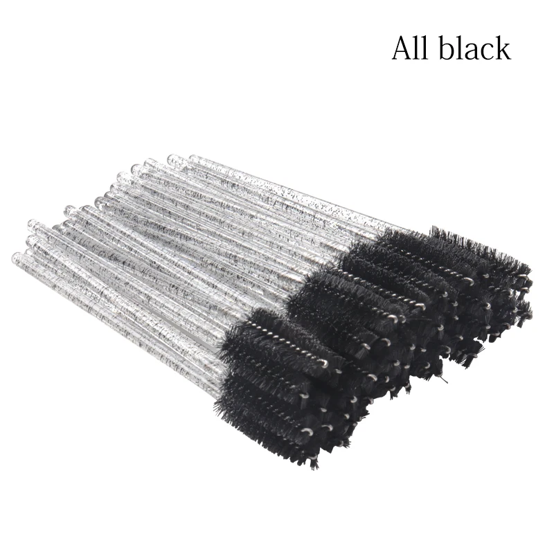50Pcs Makeup brushes Disposable Crystal Eyebrow brush Diamond Handle Mascara Wand Applicator Eye Lashes Eyelash Extension Tools - Image 2