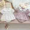 Summer Baby Girls Clothing Sets Puff Sleeve Top Floral Print Blouse + PP Shorts Infant Newborn Girl Clothes Suit Bbay Cherry Set