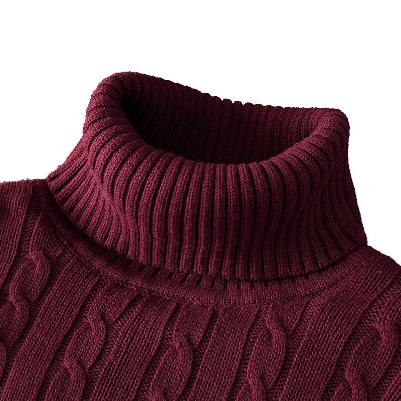 New Turtleneck Sweater Casual Men's Rollneck Knitted Sweater Keep Warm Men Jumper Woolen Sweater - Image 2