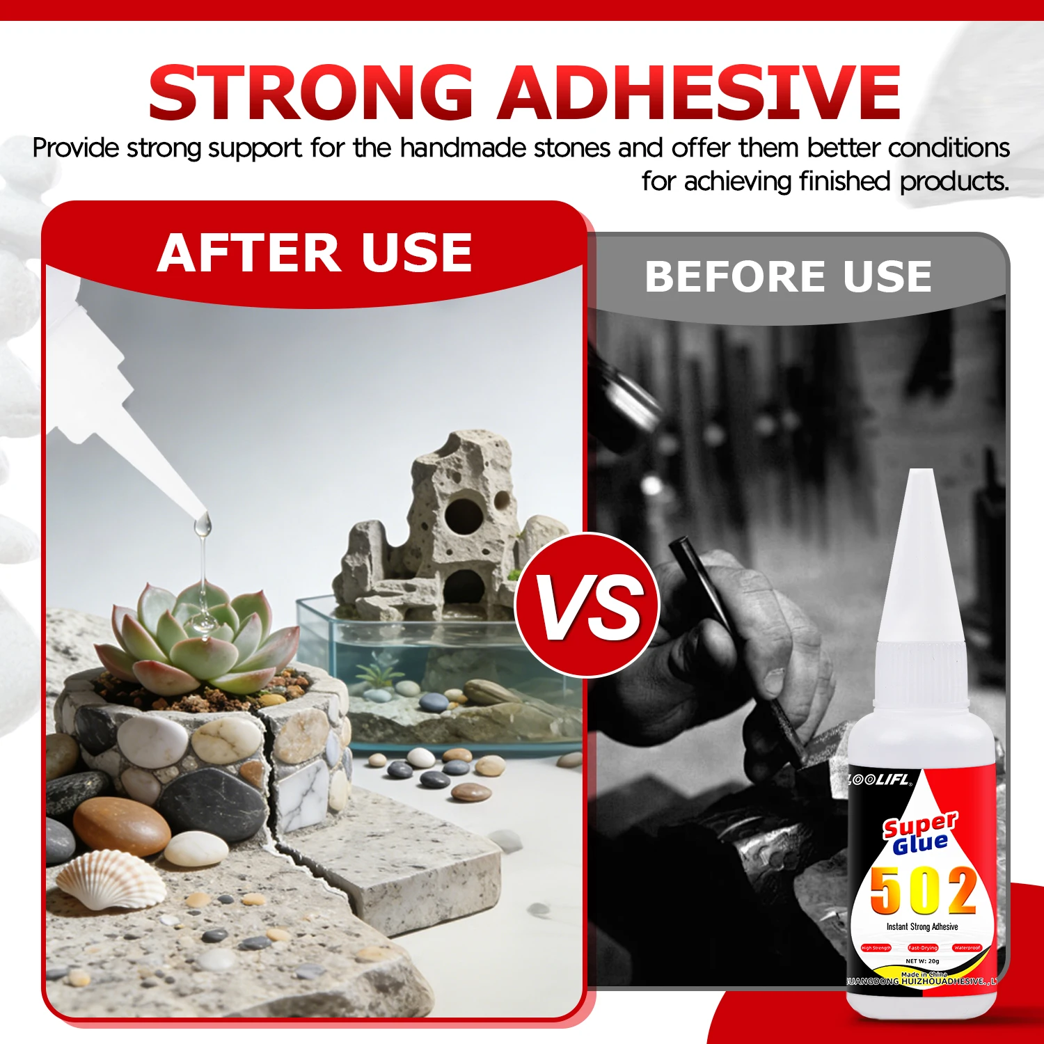 Loolifl1-5Pcs 502 Super Glue Instant Dry Multi-Purpose Cyanoacrylate Adhesive Shoe Repair Glue Leather Rubber Wood Metal Glass Strong Glue 502 Liquid Glue Tool - Image 3