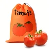 1pc Reusable Fruit and Vegetable Storage Bags,Drawstring Bags with Colorful Illustration Design for Kitchen, and Camping Use