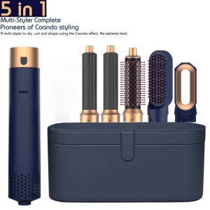 Super Hot Air Brush Wrap Culer 5IN1 Hair Styler Auto Curling Drum Hair Straightening Brush Fast Drying Hair Dryer with LetterBox