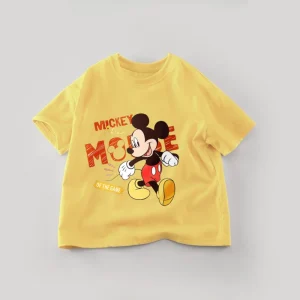 Fashion Cartoon Tshirts For Kids Clothing Print Mickey Baby Girls Boy Short Sleeve Tops Tees Round Collar Casual Children Tshirt