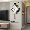 Modern Simple Wall Clock with Pendulum Wall Clock Without Ticking Noises Battery Operated for Living Room Bedroom Kitchen Deco