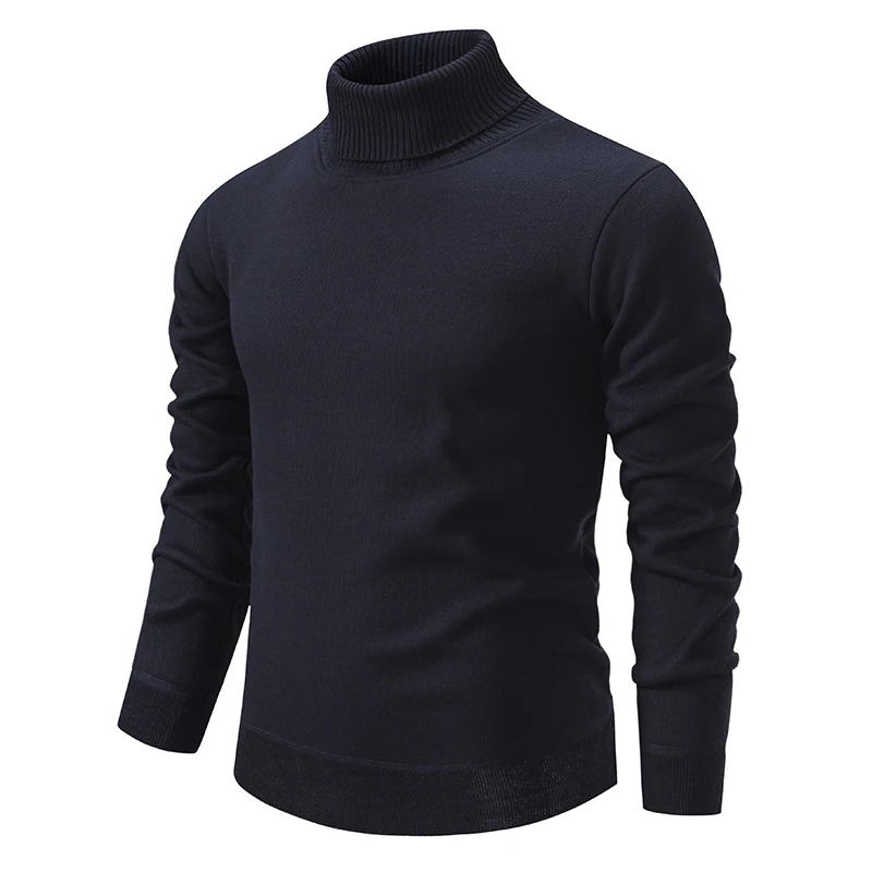New Winter Turtleneck Sweater Thick Mens Casual Pullover Sweaters Solid Color Quality Warm Slim Turtleneck Sweaters Pullover Men - Image 4