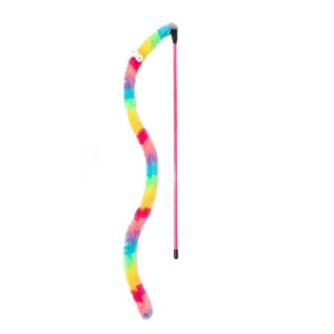 Cat Toy Caterpillar Cat Teaser Wand Cat Interactive Toys Funny Feather Colorful Rod Teaser Wand Pet Cat Supplies Cat Accessory