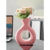 1/2pcs Circle-shaped Knotted Vase Usable in All Seasons Resin Material Home Countertop Decorative Vase