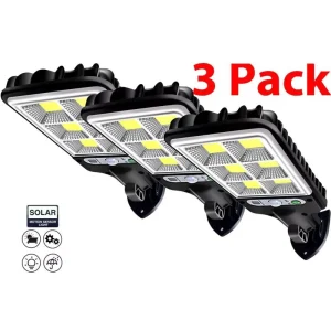 1/2/3PCS Outdoor Solar Wall Lights 117/108LED Motion Sensor Bright Flood Street Lights with 3 Modes for Outdoor Garage Yards