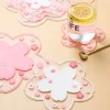 Cherry Blossom Silicone Cup Coaster Non-Slip Heat Insulation Mat for Coffee Tea Mug Cute Desktop Decorate Kitchen Table Placemat