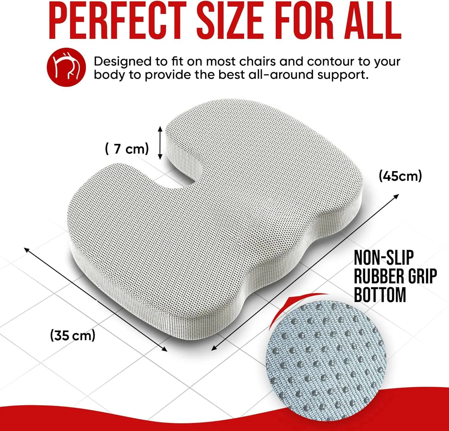 Ergonomic Memory Cotton Office Cushion Hemorrhoid Cushion Chair Cushion Sedentary Artifact Student Ass Cushion - Image 4