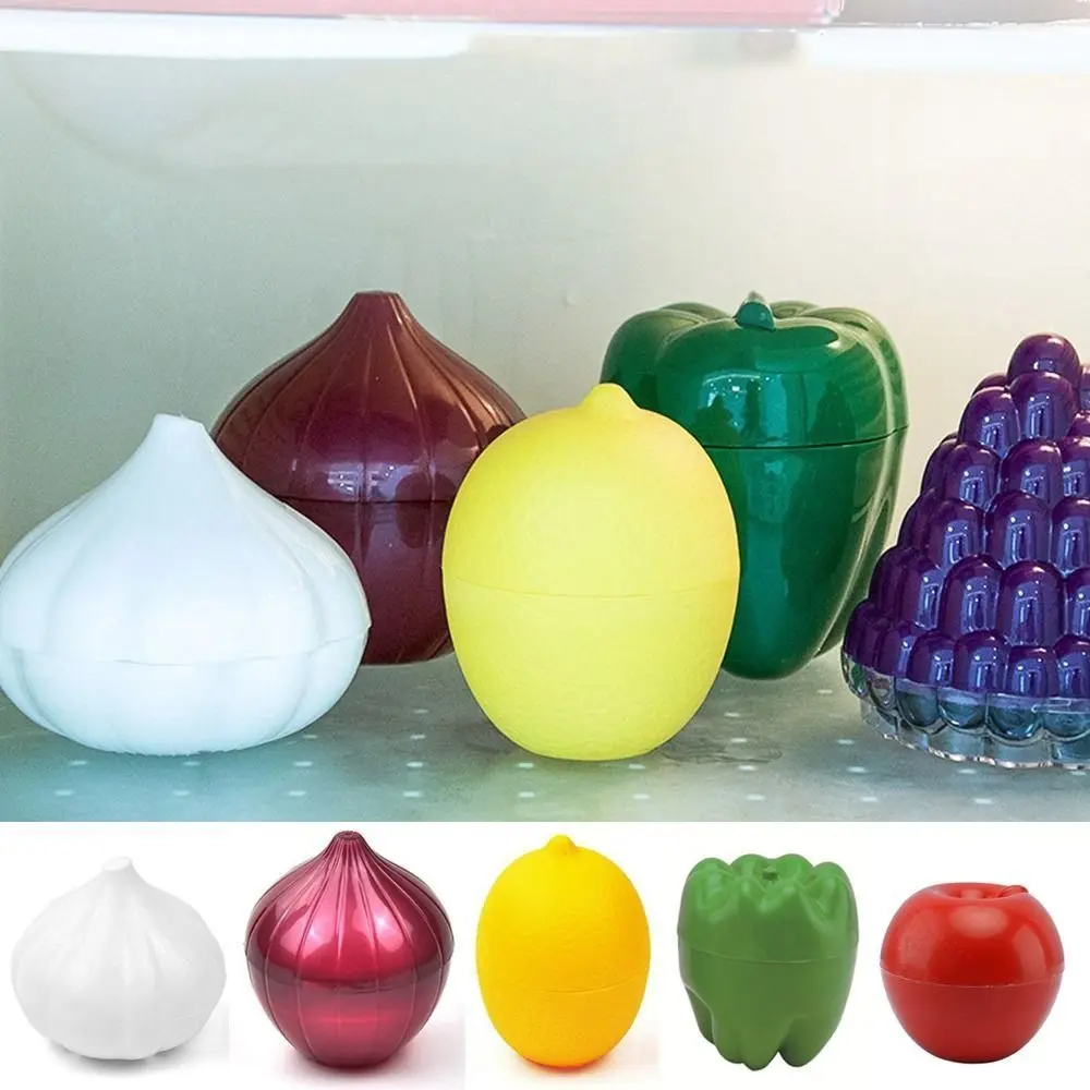 Creative Plastic Garlic Keeper White Reusable Garlic Saver Container Fresh-Keeping Sealed Refrigerator Storage Box Lemon - Image 5