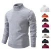New Winter Turtleneck Sweater Thick Mens Casual Pullover Sweaters Solid Color Quality Warm Slim Turtleneck Sweaters Pullover Men