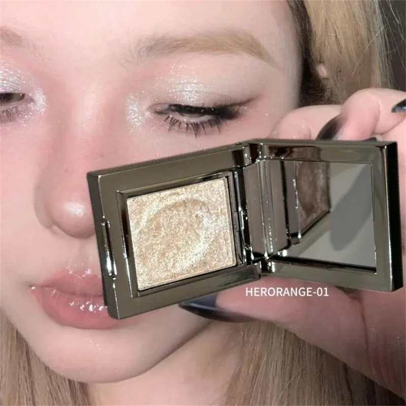 Diamond Monochrome Highlighter Eyeshadow Palette Chameleon Metallic Green Brighten Eye Shadow Fine Flash Eye Makeup Cosmetic - Image 5