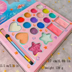 18 Colors Cartoon Shell Makeup Palette with Mirror,Matte Pearl Shimmer Glitter Eyeshadow,Long-Lasting Pigmented,Fun Makeup Looks