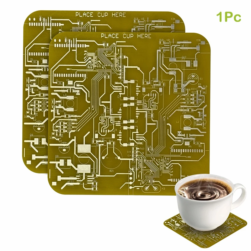 {BBAB1}Creative Circuit Board Coaster PCB Design Heat Resistant Coaster Placemat Gift for Engineer Home Table Bar Decoration - Image 6