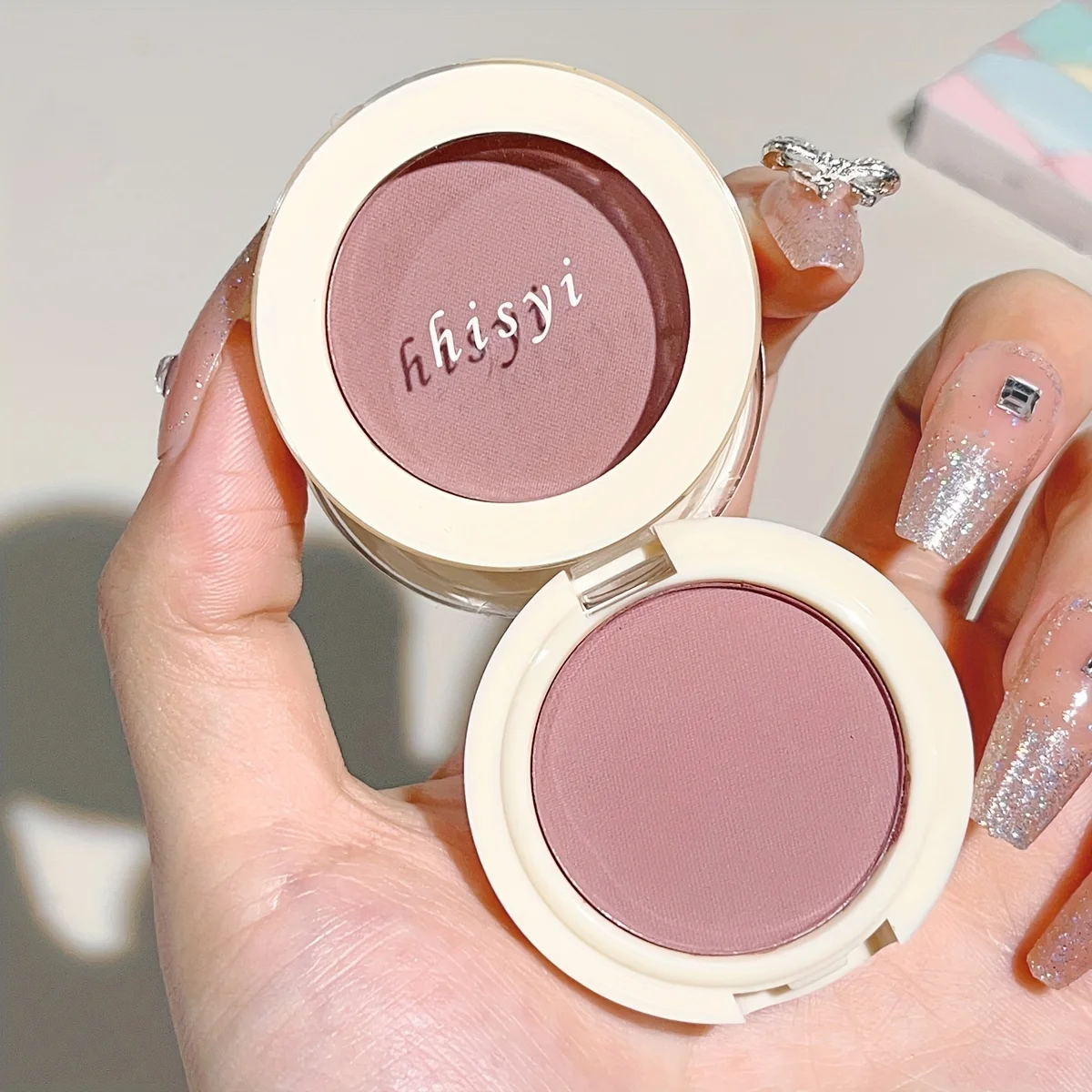 Versatile monochromatic eyeshadow palette - matte and shimmer effects, apricot, earth brown and mist rose for a natural look - Image 2