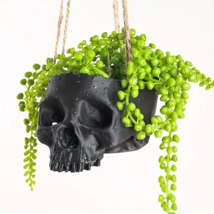 3D printed flowerpot hanging basket skull bonsai home and office flowerpot skull pot decoration