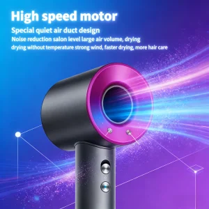 5 in 1 Professional Hair Dryer, with Hot and Cold Air Functionality - Lightweight and Thermostatic Styling Tool for Smooth Hair