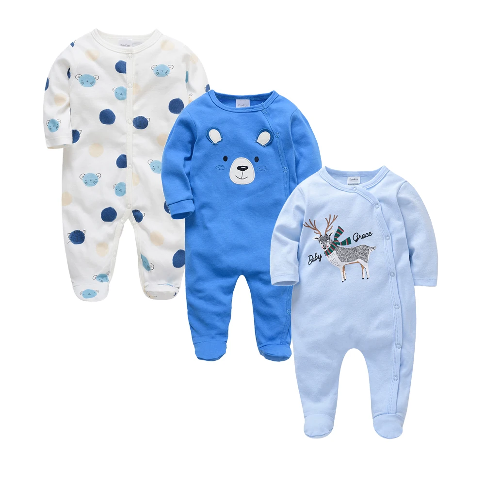 2025 3 pcs/lot Baby Boy Girls Rompers 100% Cotton Long Sleeve Overalls 0-12 Months Cool Print Newborn Jumpsuit - Image 5
