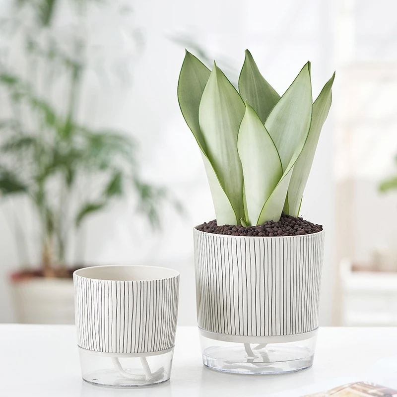 Double Layer Flower Pot Cotton Rope Self Watering Plant Pot Hydroponics Flowerpot Vases Succulent Potted Home Decoration