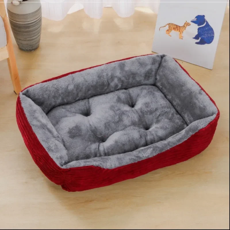 Square Dogs Bed, Dog Pet Accessories, Plush Calming Sofa Bed Soft Cushion for Little Small & Medium Cats Dogs - Image 2